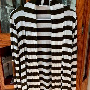 Reborn J Striped Cardigan with Elbow Patches